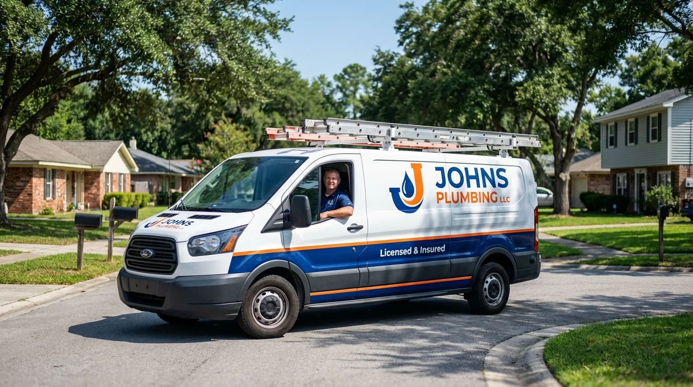 Johns Plumbing LLC service van in Schuylkill Haven, PA