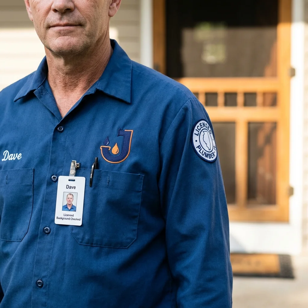 Licensed plumber showing ID badge in Schuylkill Haven, PA