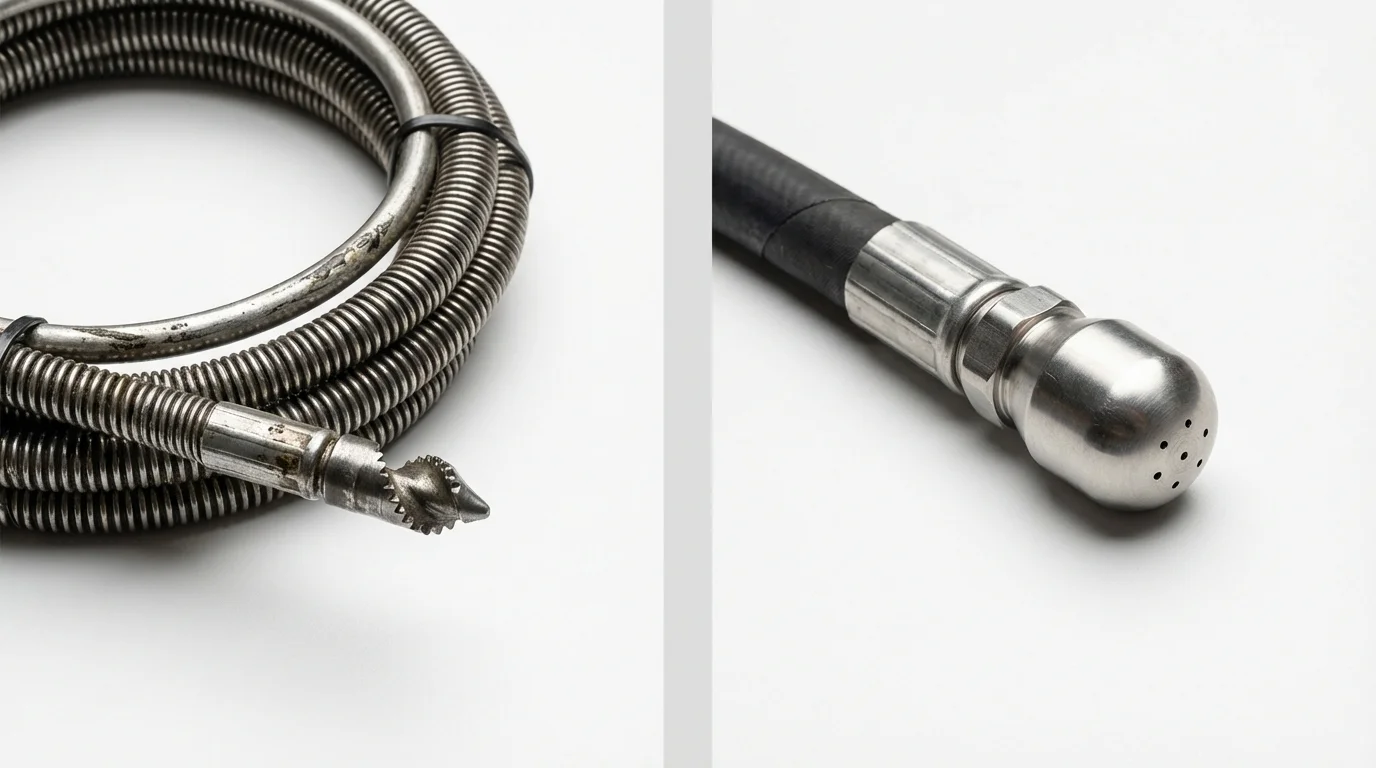 Drain snake cable and hydro jetting nozzle used for drain cleaning in Schuylkill Haven, PA