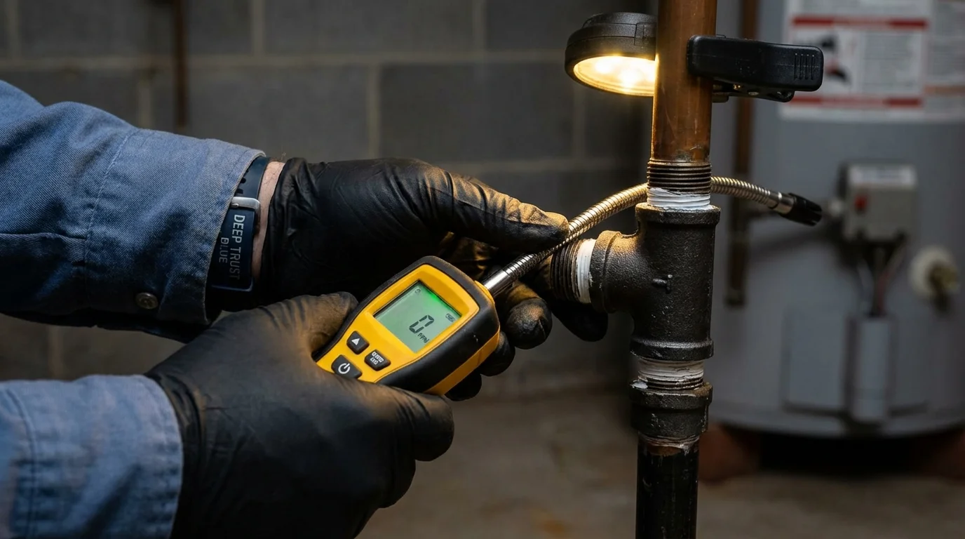 Gas leak detection with electronic sniffer by Johns Plumbing LLC in Schuylkill Haven